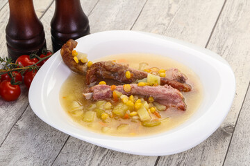 Peas soup with ribs