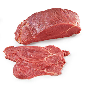 Horse Meat Sirloin Steak - Italian "Trinca" - Isolated on White Background