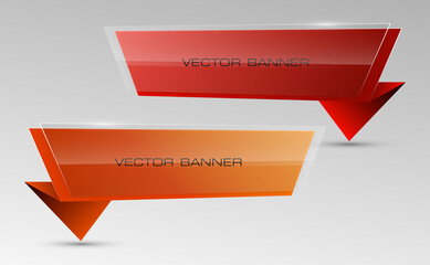 2 Vector banner with a glass surface for your business titles. Abstract background. Eps 10 vector file.