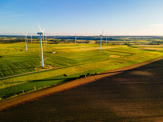 Wind farm in agricultural fields