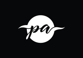 Initial Monogram Letter P A Logo Design Vector Template. P A Letter Logo Design 