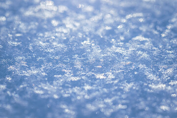 Macro background of fresh snowflake texture