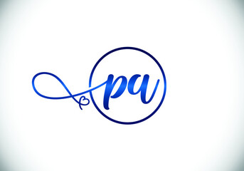 Initial Monogram Letter P A Logo Design Vector Template. P A Letter Logo Design 