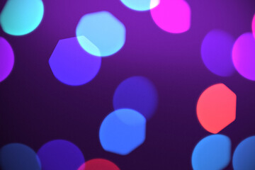 Abstract bokeh illustration. Blurred Glitter lights  texture background. 
