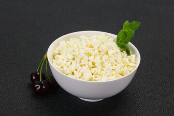 Fresh tasty curd in the bowl