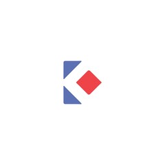 The initials K logo is simple and modern