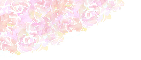 Acrylic, watercolor rose flower painting background.