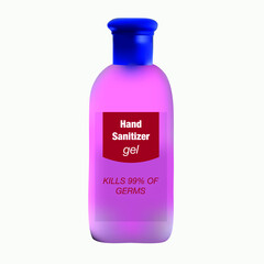 3d alcohol gel bottle isolated on white background.Hand wash gel bottle on white background