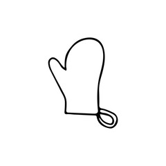 Doodle cooking glove icon in vector. Hand drawn cooking glove icon in vector.