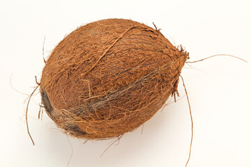 Ripe Coconut isolated on white