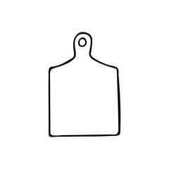 Doodle cutting board icon in vector. Hand drawn cutting board in vector
