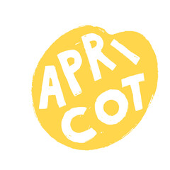 Fresh Apricot Fruit for Emblem, Logo, Sign or Badge. Grungy Hand drawn style rough sketching