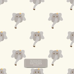 Seamless pattern of playful elephant. Background design vector illustration