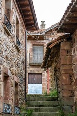 Pineda de la Sierra. Mountain village in Spain. Very traditional town in the province of Burgos in Castilla y León, with stone houses in the Sierra de la Demanda.