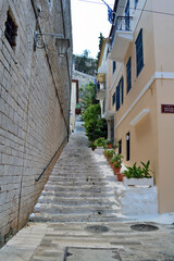 Fototapeta na wymiar Stairs in historic old town of Naplio, Greece.