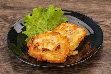 Roasted cod fish in bread