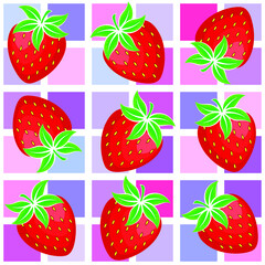 Strawberry Fruit Pattern. Vector image for a tablecloth.