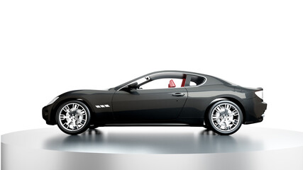 luxury black sport car . realistic 3d rendering.