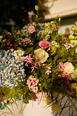 Incredibly beautiful bouquet of flowers. Delicate festive flowers. Bouquet.