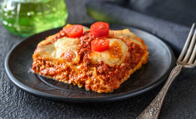 Dish of lasagne