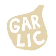 Fresh Garlic Vegetable for Emblem, Logo, Sign or Badge. Grungy Hand drawn style rough sketching