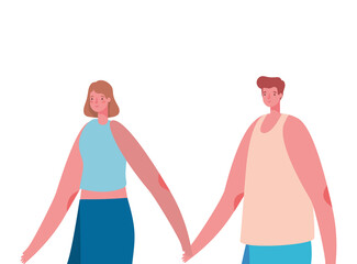 Fototapeta premium Couple of woman and man cartoon with sportswear design, Relationship love and romance theme Vector illustration