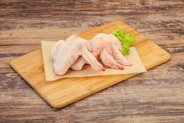 Raw chicken wings for cooking