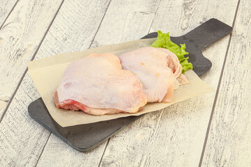 Raw chicken hip for cooking