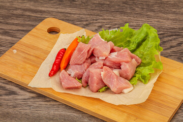 Raw pork meat for cooking