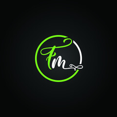 Initial Letter FM Logo Design Vector Template. Creative Linked Alphabetical FM Logo Vector