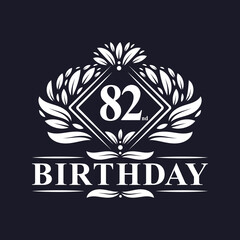 82 years Birthday Logo, Luxury 82nd Birthday Celebration.