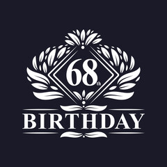 68 years Birthday Logo, Luxury 68th Birthday Celebration.