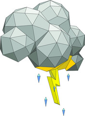 vector image of a thundercloud with lightning