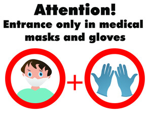 The concept of customer reception after the quarantine. The inscription 