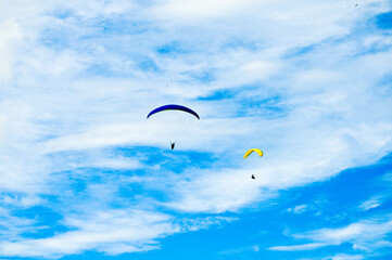 Paraglide in a blue sky