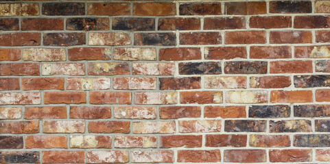 red brick wall texture grunge background with vignetted corners, may use to interior design