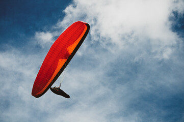 Paraglide in a blue sky