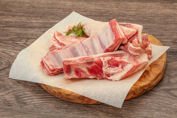 Raw lamb ribs for cooking