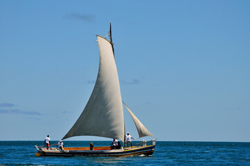 traditional sailboat on the sea