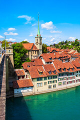Obraz premium Bern aerial panoramic view, Switzerland
