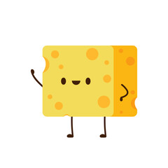 Cheese character design. Cheese on white background. symbol. mascot.