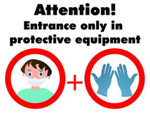 The concept of customer reception after the quarantine. The inscription 