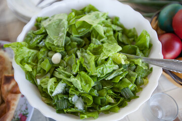 Spring salad fresh green lettuce