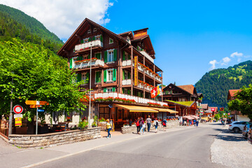 Traditional houses in Lauterbrunnen, Switzerland