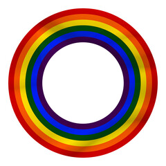 Flag LGBT icon, round frame. Template design, vector illustration. Love wins. LGBT logo symbol in rainbow colors. Gay pride collection.
