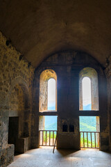 Fototapeta na wymiar Armenia landmark architectural details, walk around Tatev Monastery,