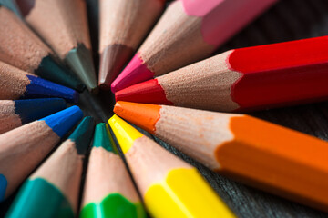 Fototapeta premium color pencils, circle color photo concept