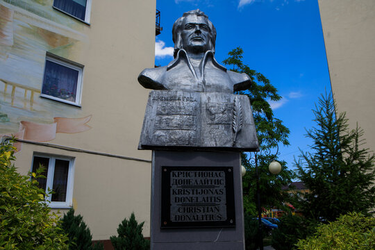 Kristijonas Donelaitis monument in Gusev
