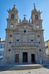 Fototapeta na wymiar Portugal. Braga. Holy Cross Square. Church of the Holy Cross (Santa Cruz)