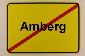 Grafische Darstellung des Stadtausgangsschildes der Stadt Amberg